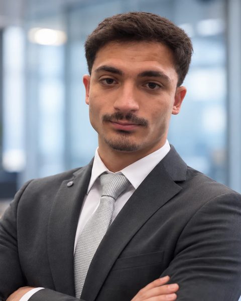 Nikolay Petrov, Gründer von Lacydon, im Anzug mit verschränkten Armen